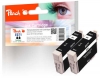 Peach Doppelpack Tintenpatronen schwarz kompatibel zu  Epson T0711 bk*2, C13T07114011