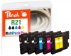 320561 - Peach Spar Pack Plus Tintenpatronen kompatibel zu GC21, 405532, 405533, 405534, 405535 Ricoh